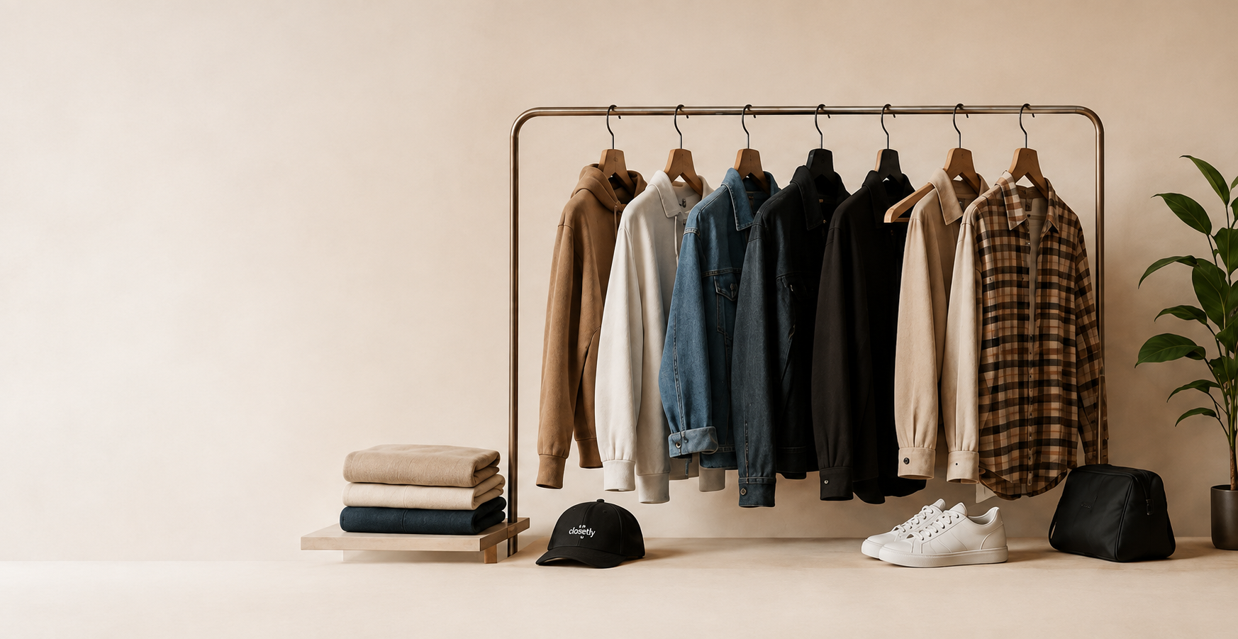 Clothing rack and wardrobe
